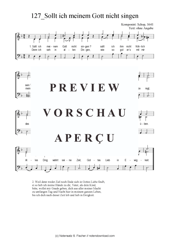 Product picture to: Sollt ich meinem Gott nicht singen Schop, 1641