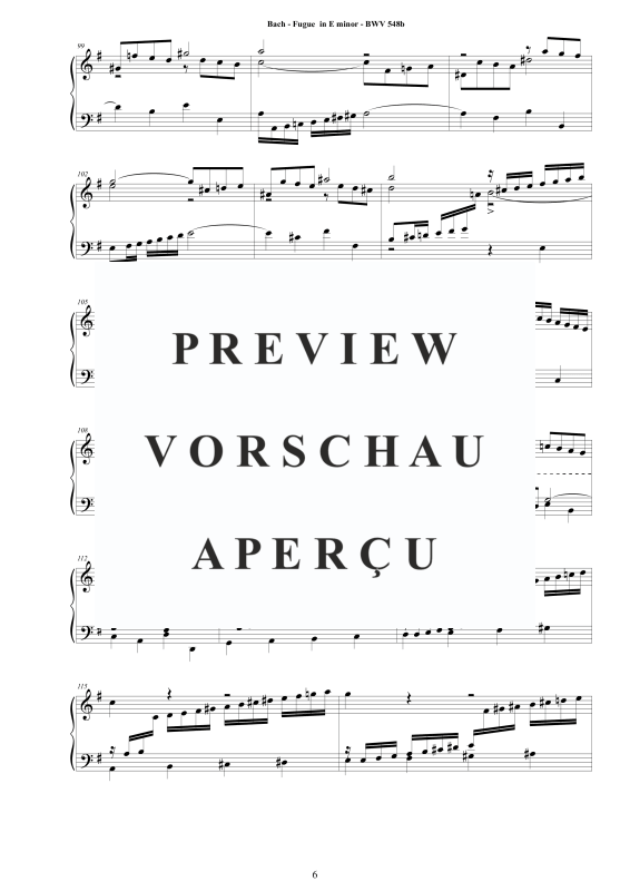 Produktgalerie: Seite 7 von 11 Fuge in E-Moll BWV 548b, , Klavier Solo