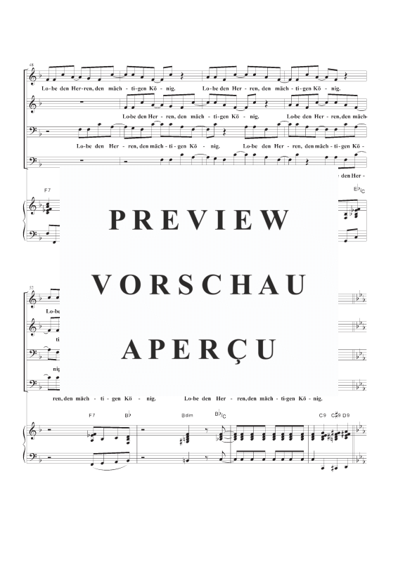 gallery: Lobe den Herren, den mächtigen König der Ehren EG 316, 317 / GL 392, , Gemischter Chor und Klavier