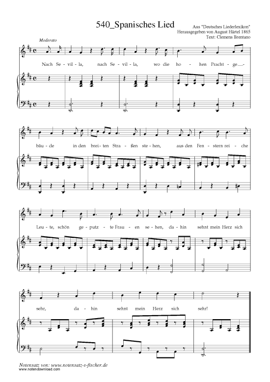 Product picture to: Spanisches Lied Aus "Deutsches Liederlexikon" A. Härtel (1865)