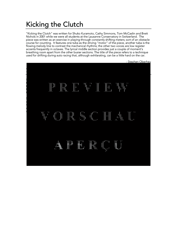 Product gallery: Page 4 of 11 Kicking the Clutch, , (Tuba Quartet TTTT)