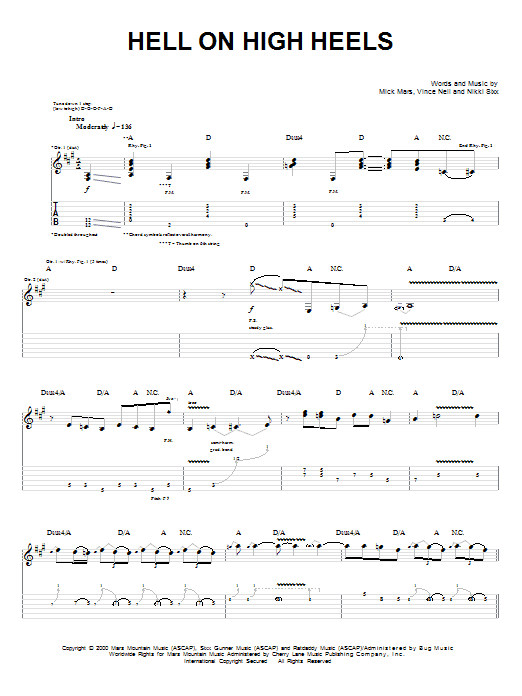 Produktgalerie: Seite 1 von 1 Hell On High Heels, Motley Crue, Gitarre
