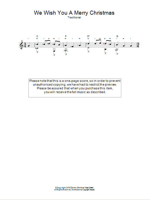 Product gallery: Page 1 of 1 We Wish You A Merry Christmas, Traditional English Folksong