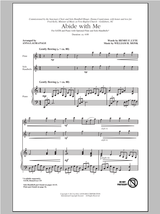 Produktbild zu: Abide With Me (arr. Anna Laura Page)