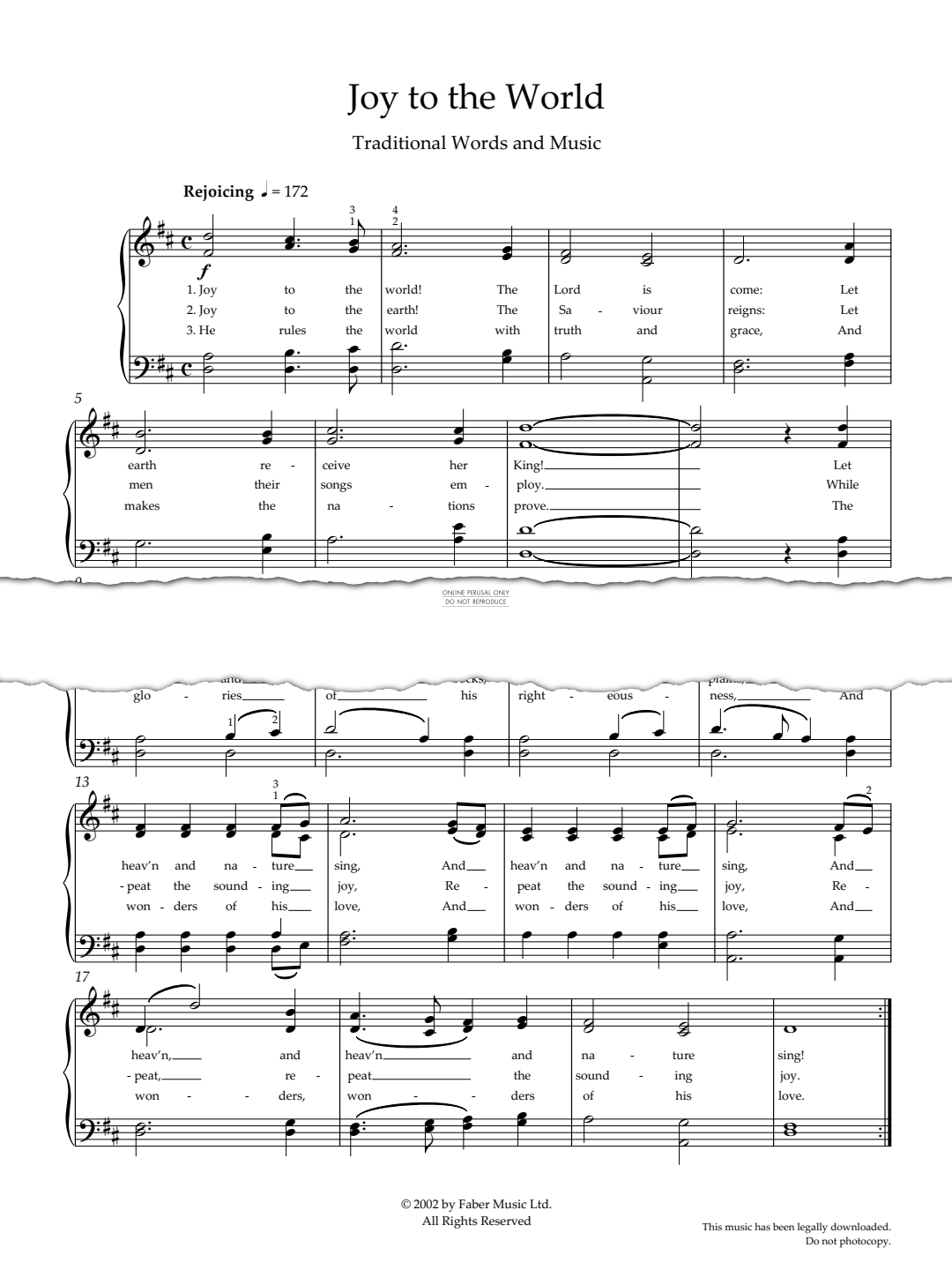 Product gallery: Page 1 of 1 Joy To The World, George Frideric Handel