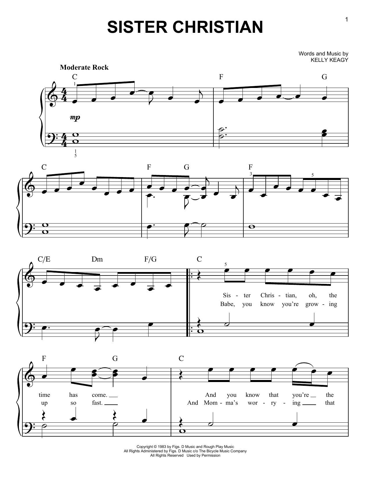 Produktgalerie: Seite 1 von 1 Sister Christian, Night Ranger, Klavier