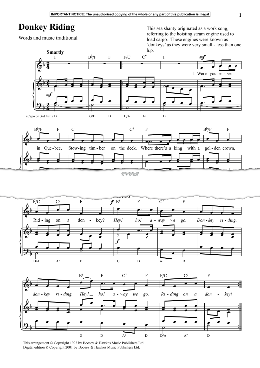 Produktgalerie: Seite 1 von 1 Donkey Riding, Traditional, Gesang, Klavier