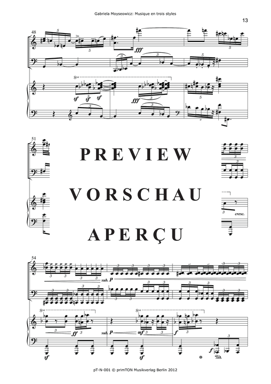 Product gallery: Page 18 of 21 Musique en trois styles pour violon, violoncelle et piano (1969) , ,  (Trio for violin, violoncello + piano)