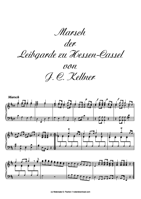Produktbild zu: Marsch der Leibgarde zu Hessen-Cassel Johann Christoph Kellner (1736-1803)