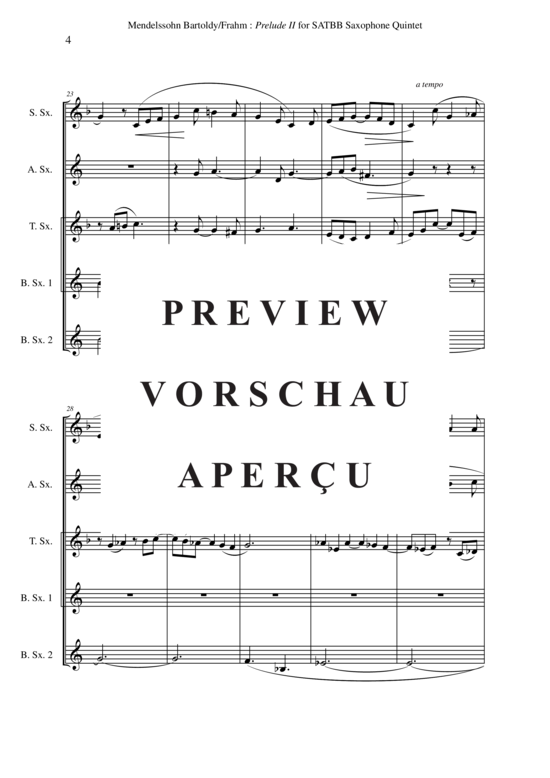 Product gallery: Page 5 of 21 Prelude 2 , , (Saxophone Quintet SATBB)