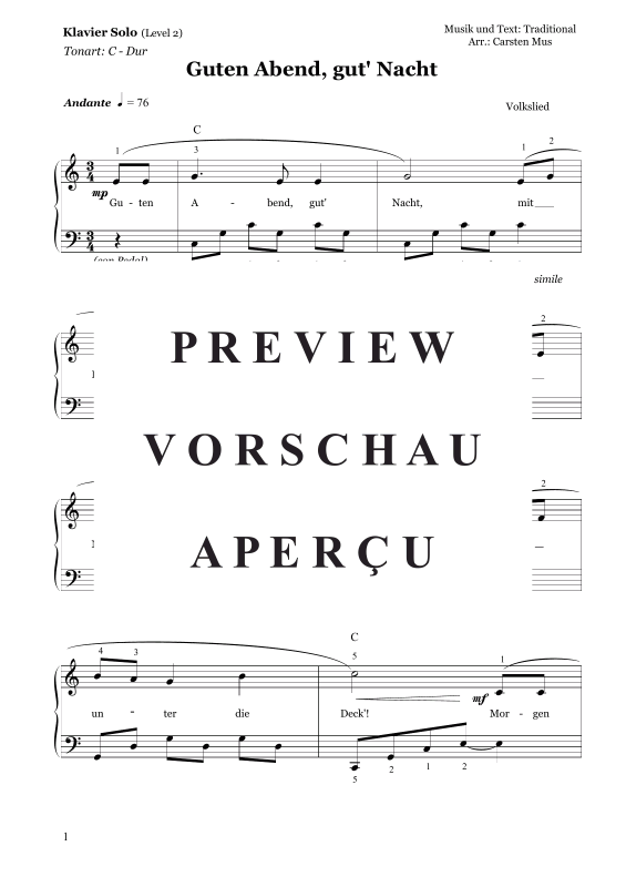 Produktbild zu: Guten Abend gut ´ Nacht (Level - 2) Traditional
