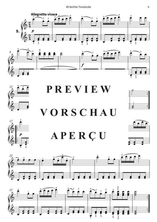 Produktgalerie: Seite 7 von 11 40 leichte Tonstücke - op. 803, Werke 7 - 11 , , Klavier Solo