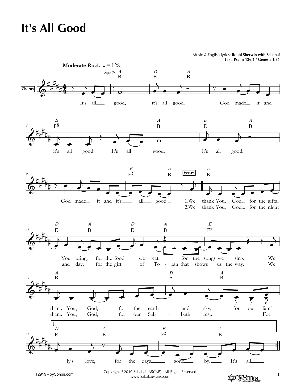 Produktgalerie: Seite 1 von 1 It's All Good, Robbi Sherwin, Melodieinstrument