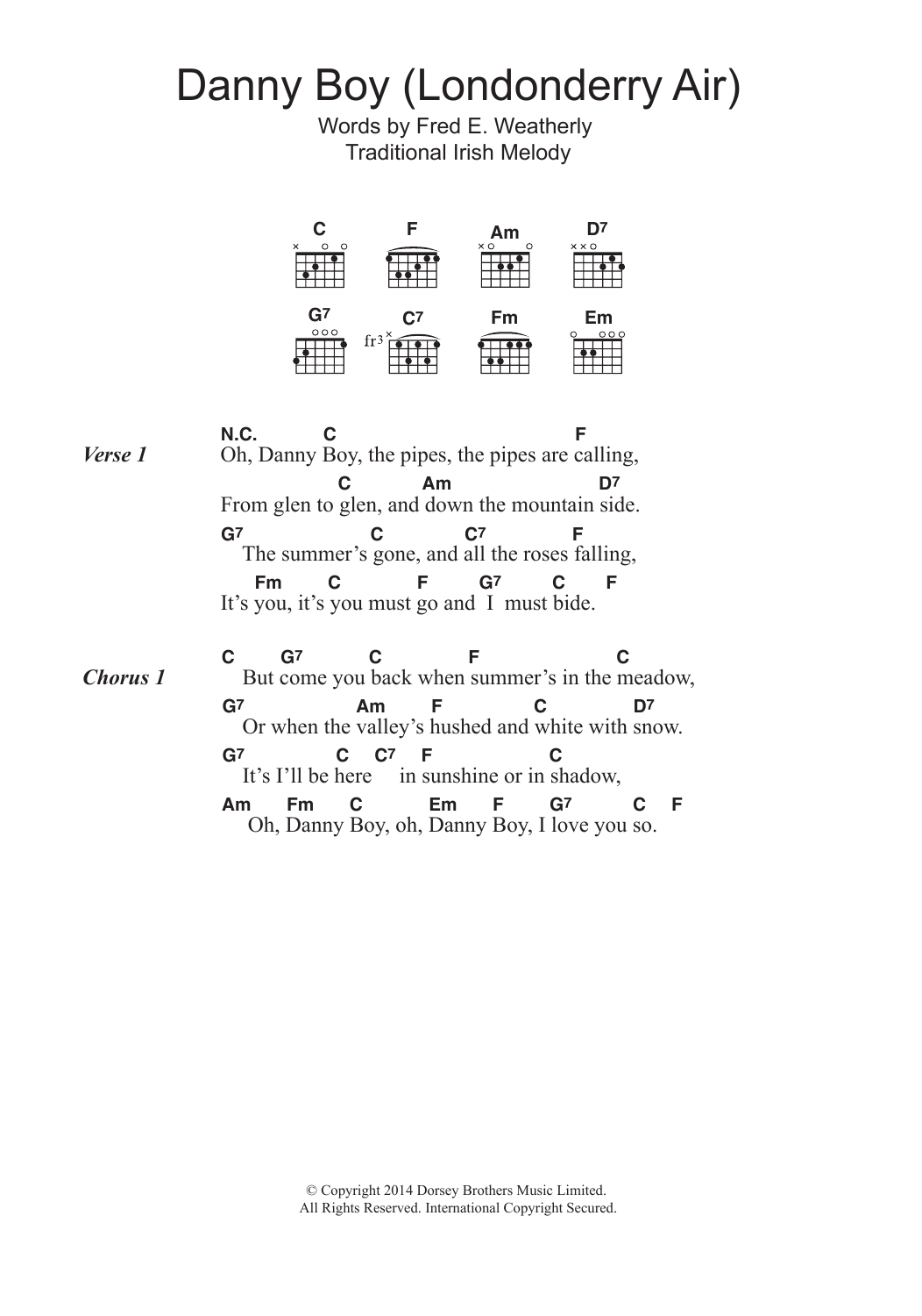 Product gallery: Page 1 of 1 Danny Boy (Londonderry Air), Irish Folksong