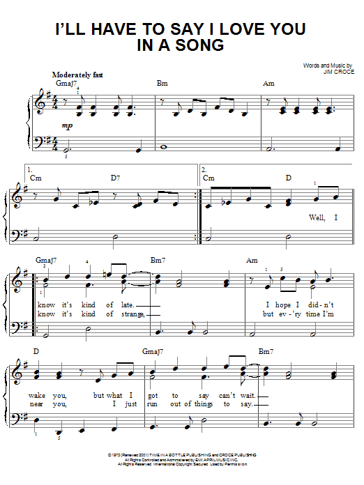 Produktbild zu: I'll Have To Say I Love You In A Song