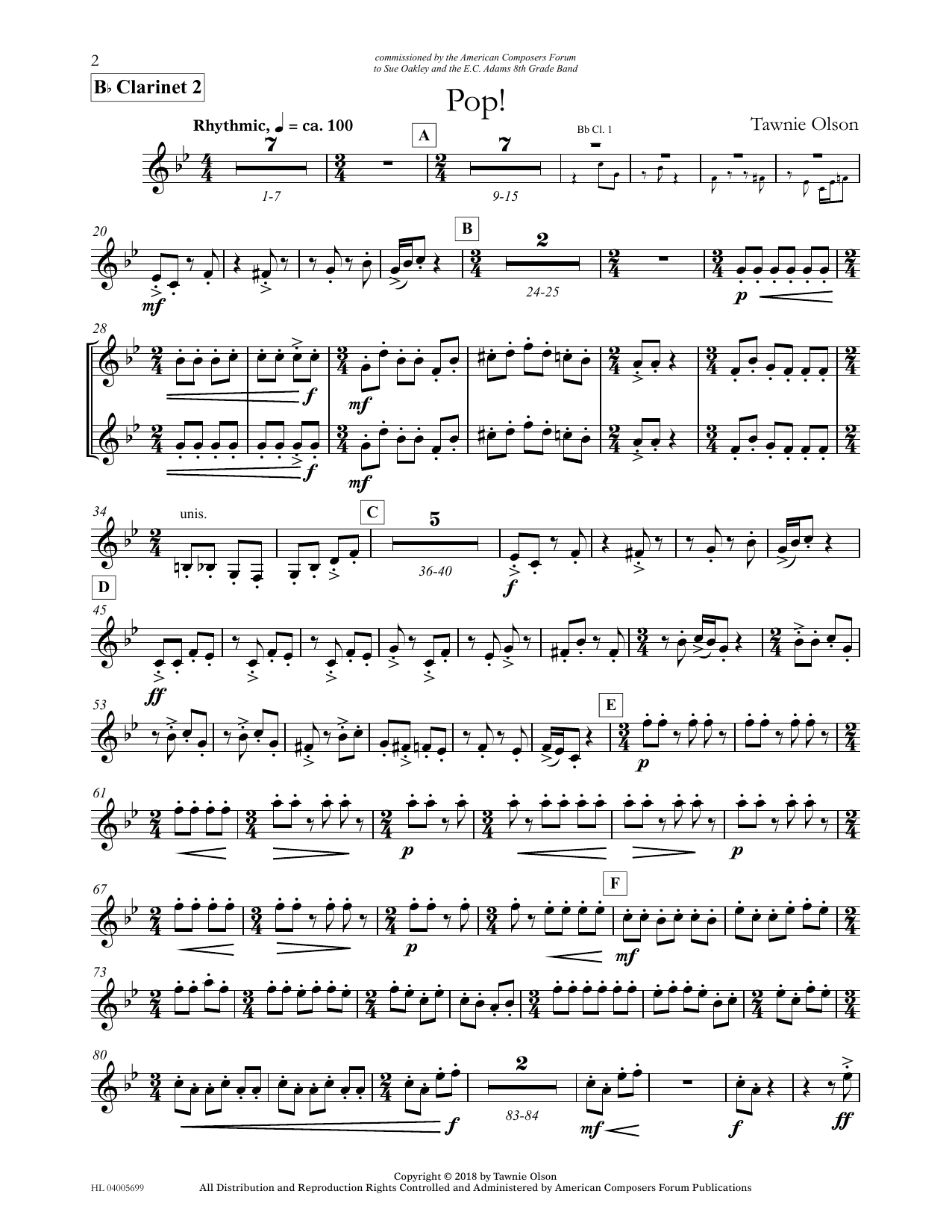 Product picture to: Pop! - Bb Clarinet 2 (Divisi)