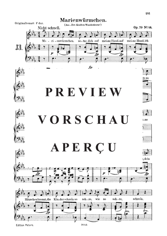 Product gallery: Page 2 of 3 Marienwürmchen Op.79 No.14, , Low Voice and Piano