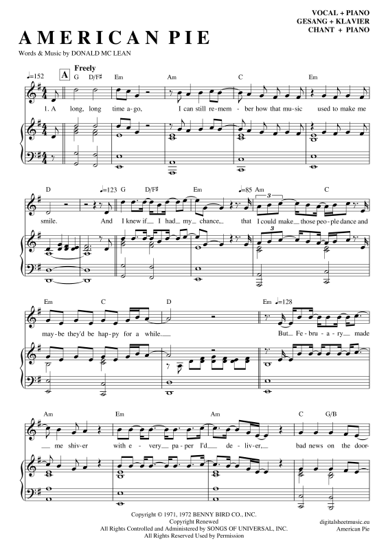 Product picture to: American Pie Don Mclean