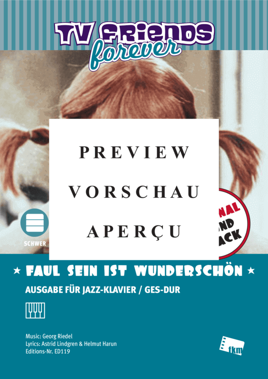 gallery: Faul sein ist wunderschön - Arrangiert für Jazzklavier , , (Klavier Solo)