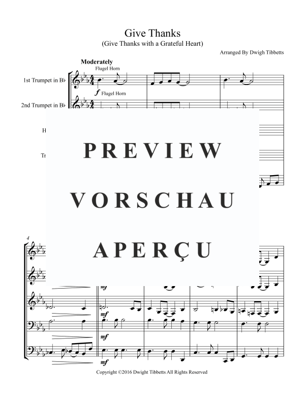 Produktgalerie: Seite 3 von 11 Give Thanks (Give Thanks with a Grateful Heart), , Blechbläser Quintett