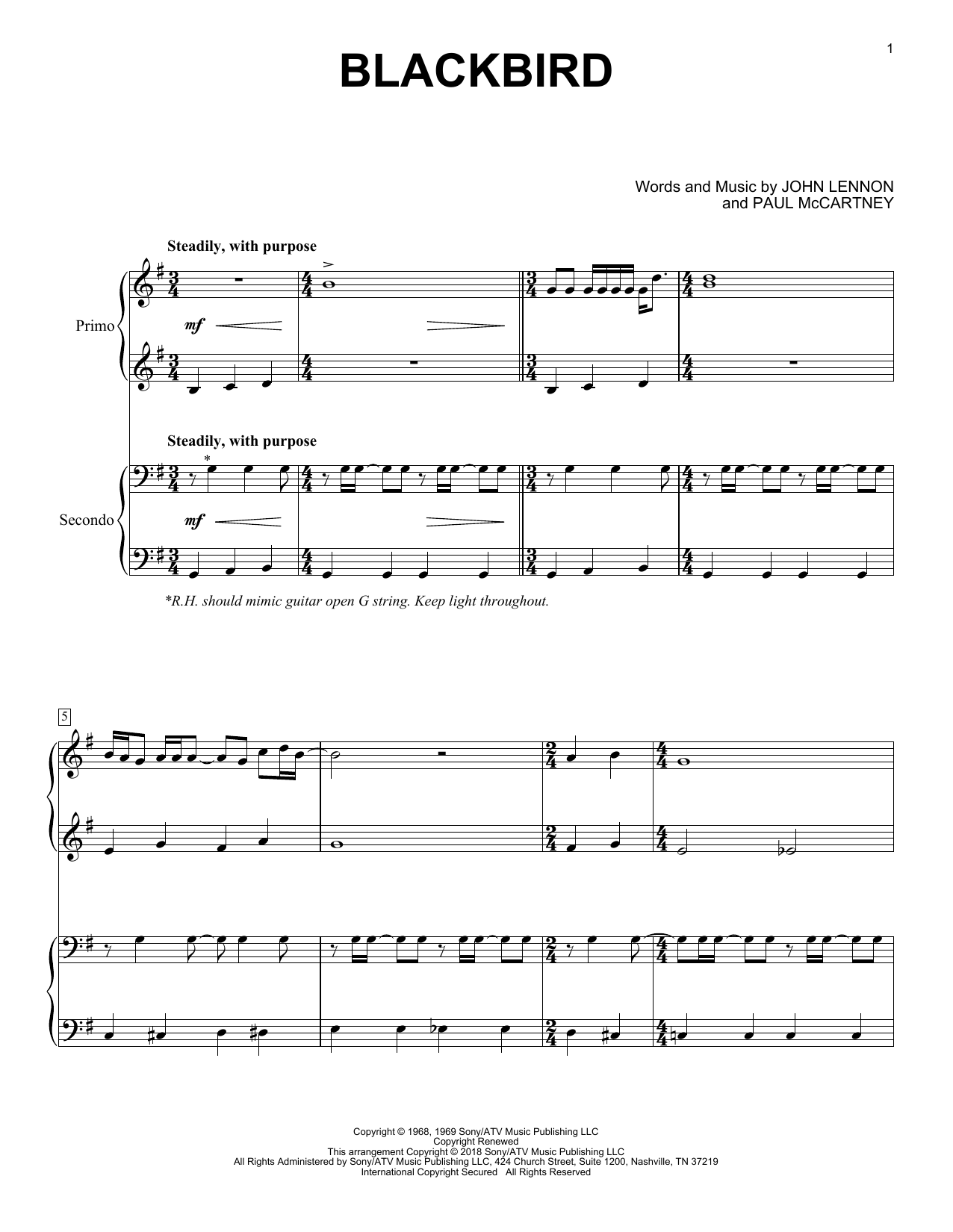 Produktgalerie: Seite 1 von 1 Blackbird, The Beatles, Klavier