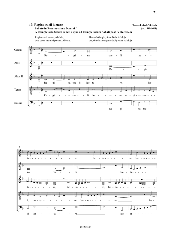 Product picture to: Regina caeli laetare / Resurrexit sicut dixitTomás Luis de Victoria