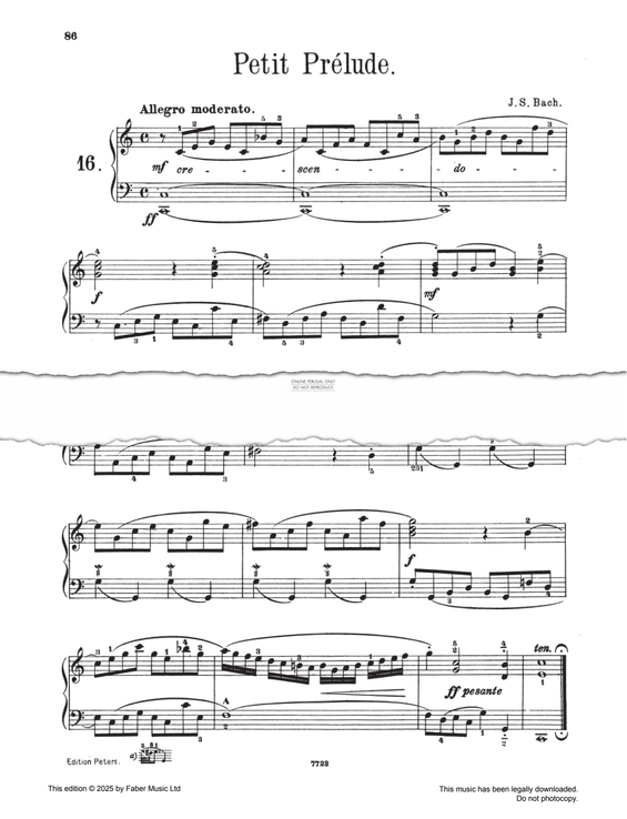 Produktgalerie: Seite 1 von 1 Petit Prélude, Johann Sebastian Bach, Klavier