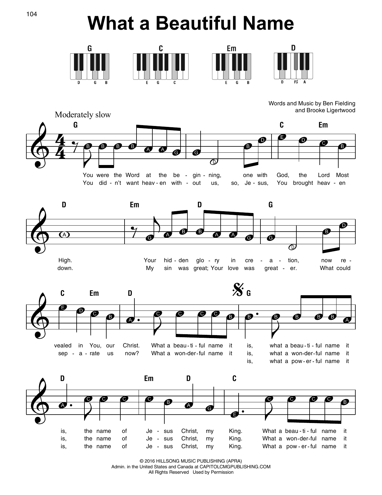 Produktgalerie: Seite 1 von 1 What A Beautiful Name, Hillsong Worship, Klavier