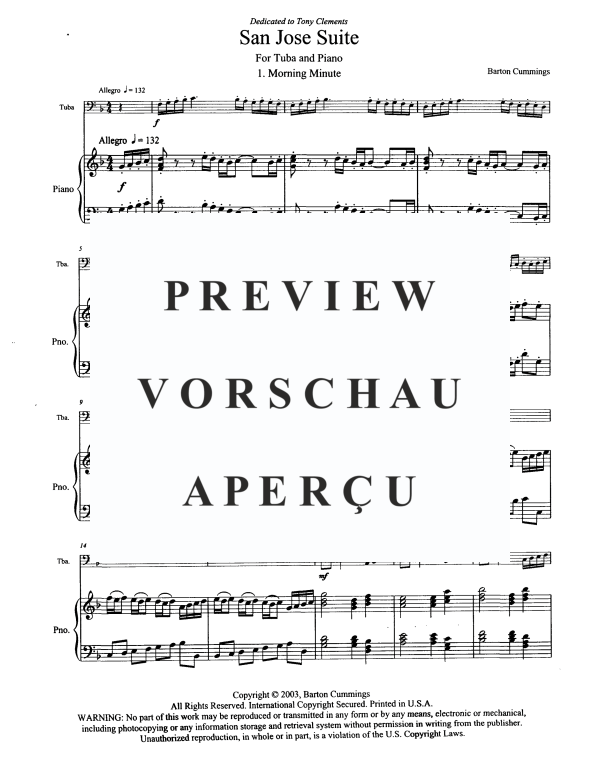 Produktgalerie: Seite 4 von 11 San Jose Suite, Tony Clements, Tuba und Klavier