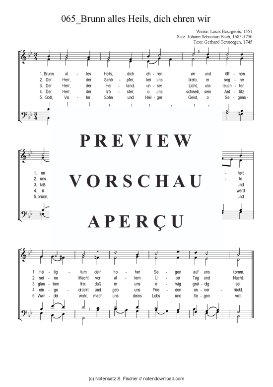 Produktbild zu: Brunn alles Heils, dich ehren wir Chorsatz Alte Meister