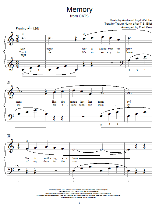 Product picture to: Memory (from Cats) (arr. Fred Kern)