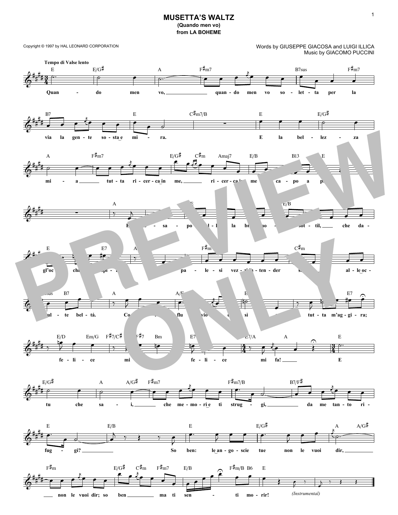 Product picture to: Musetta's Waltz (Quando Men Vo)
