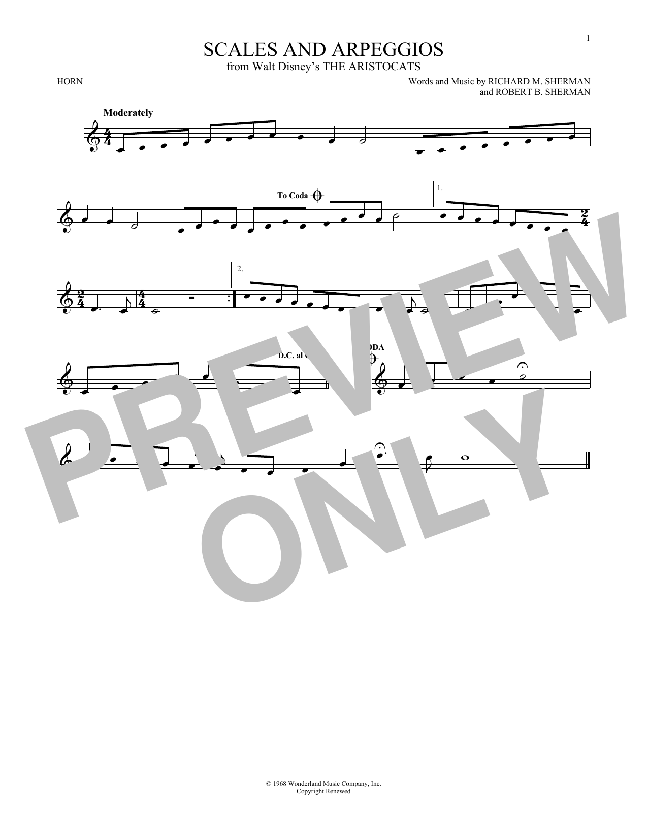 Produktgalerie: Seite 1 von 1 Scales And Arpeggios, Richard & Robert Sherman, Horn