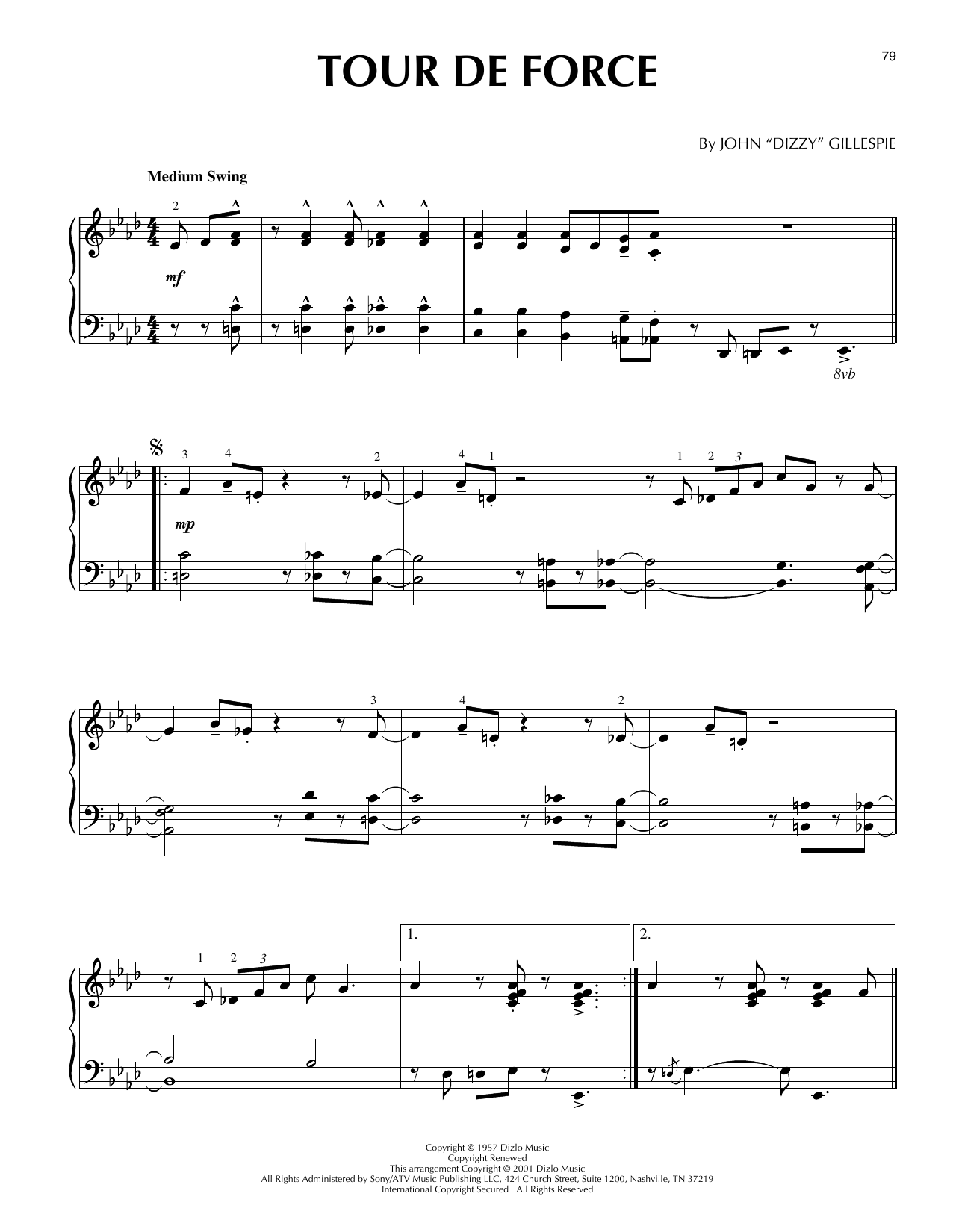 Produktgalerie: Seite 1 von 1 Tour De Force (arr. Brent Edstrom), Dizzy Gillespie, Klavier