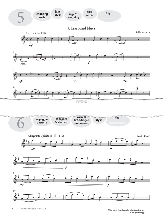 Product gallery: Page 1 of 1 Study No.5 Ultrasound Blues (from 'More Graded Studies For Flute Book One'), Sally Adams