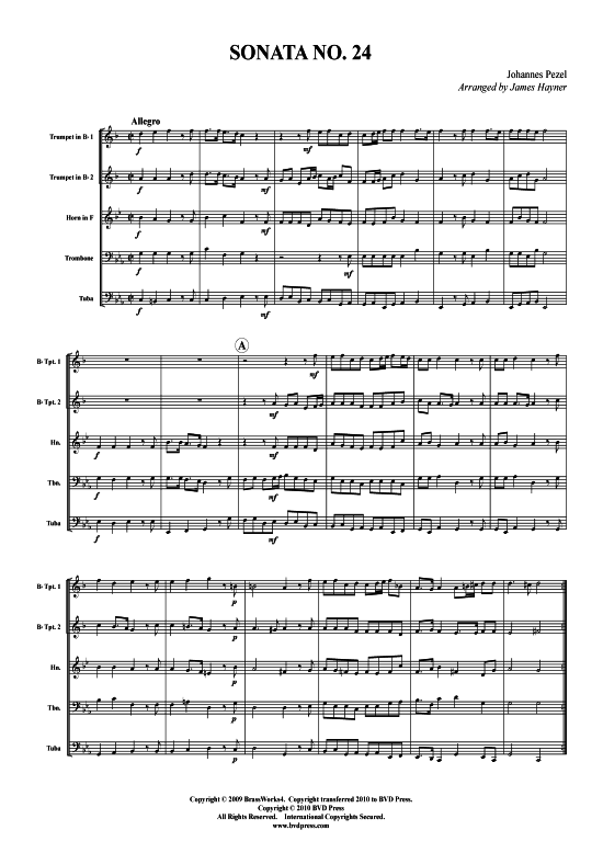 Produktbild zu: Sonata 24 Johann Christoph Pezel