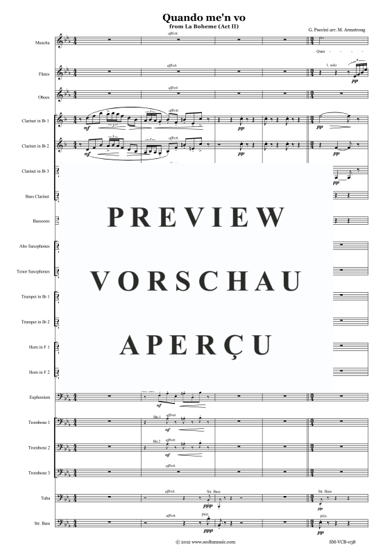 Produktgalerie: Seite 4 von 11 Quando men vo (Musetta-Walzerlied aus La Bohème), , Sopran Solo und Blasorchester