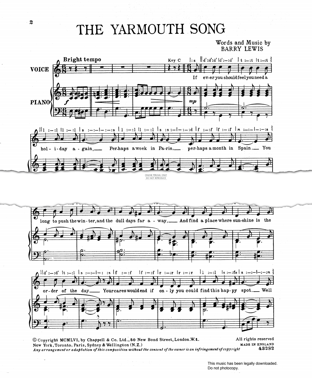 gallery: The Yarmouth Song, Barry Lewis, Gesang, Klavier