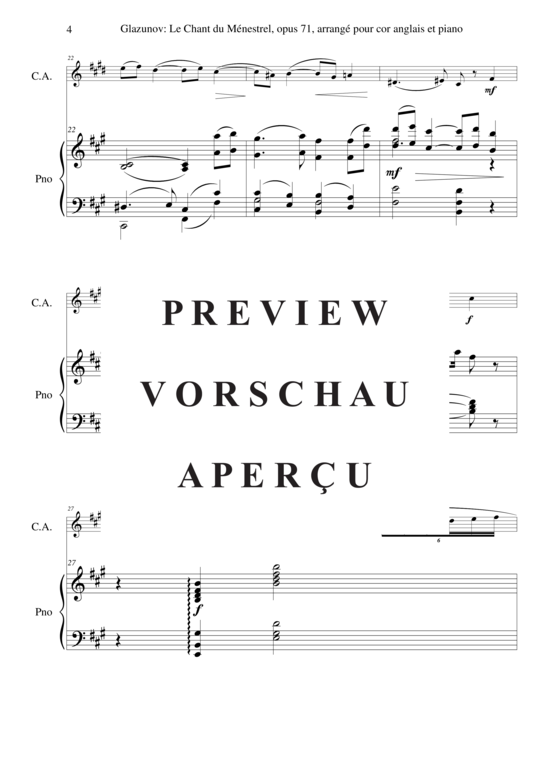 Produktgalerie: Seite 5 von 12 Le Chant du Ménestrel, Opus 71 , , (Englischhorn + Klavier)