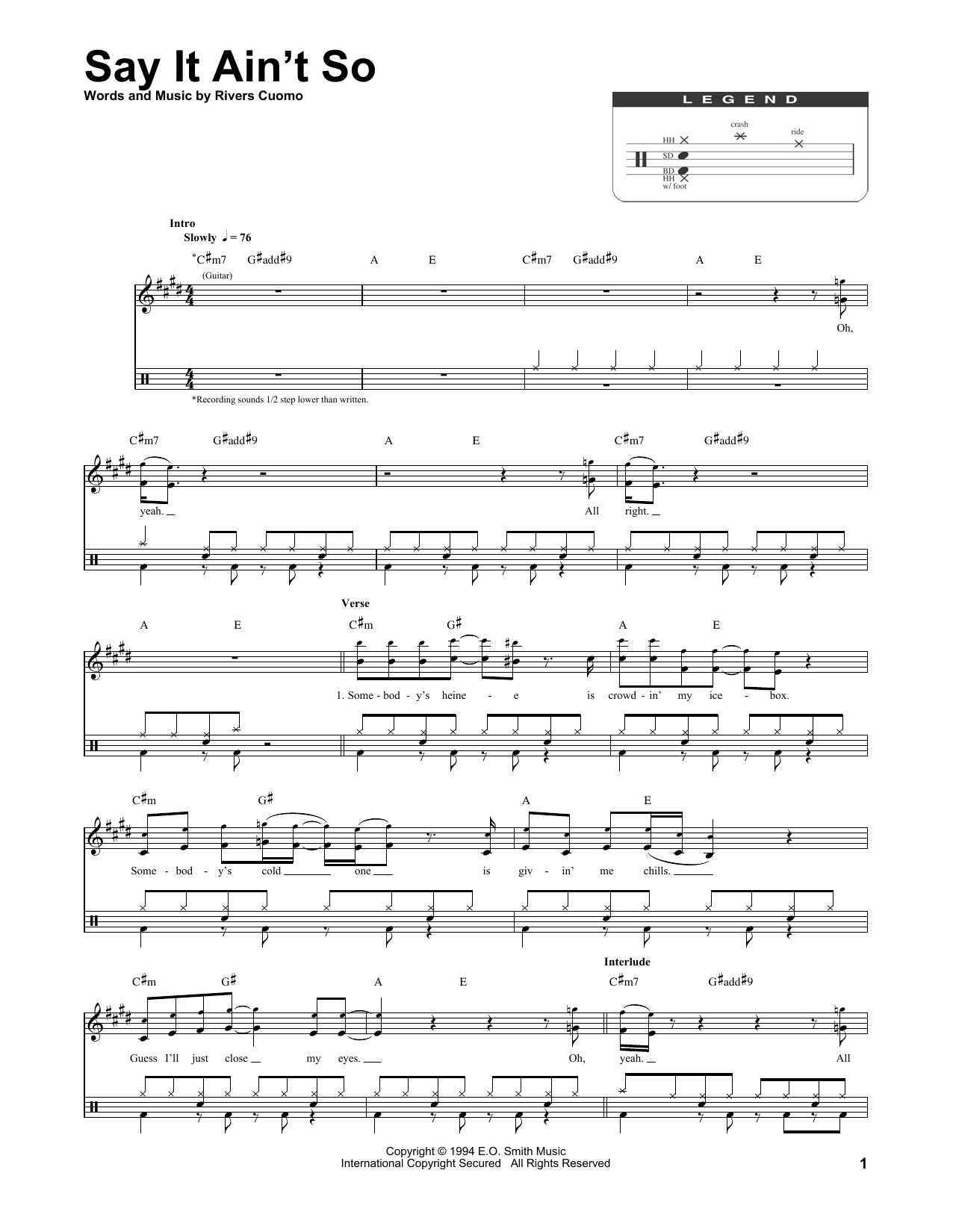 Product gallery: Page 1 of 1 Say It Ain't So, Weezer