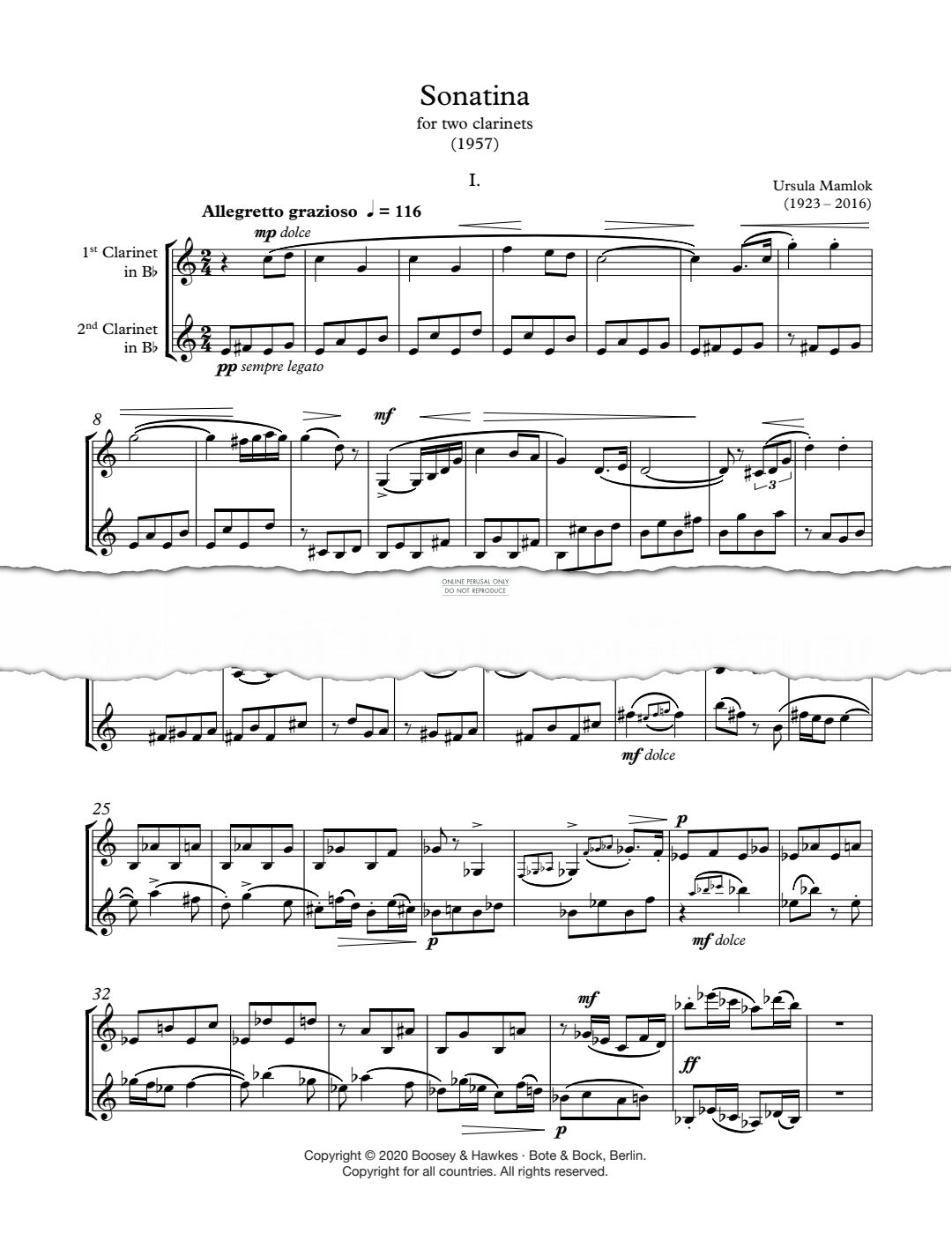 Produktbild zu: Sonatina for two clarinets
