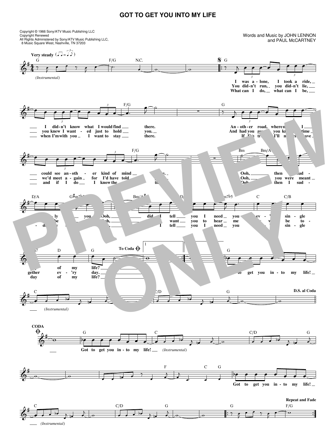 Produktgalerie: Seite 1 von 1 Got To Get You Into My Life, The Beatles, Melodieinstrument