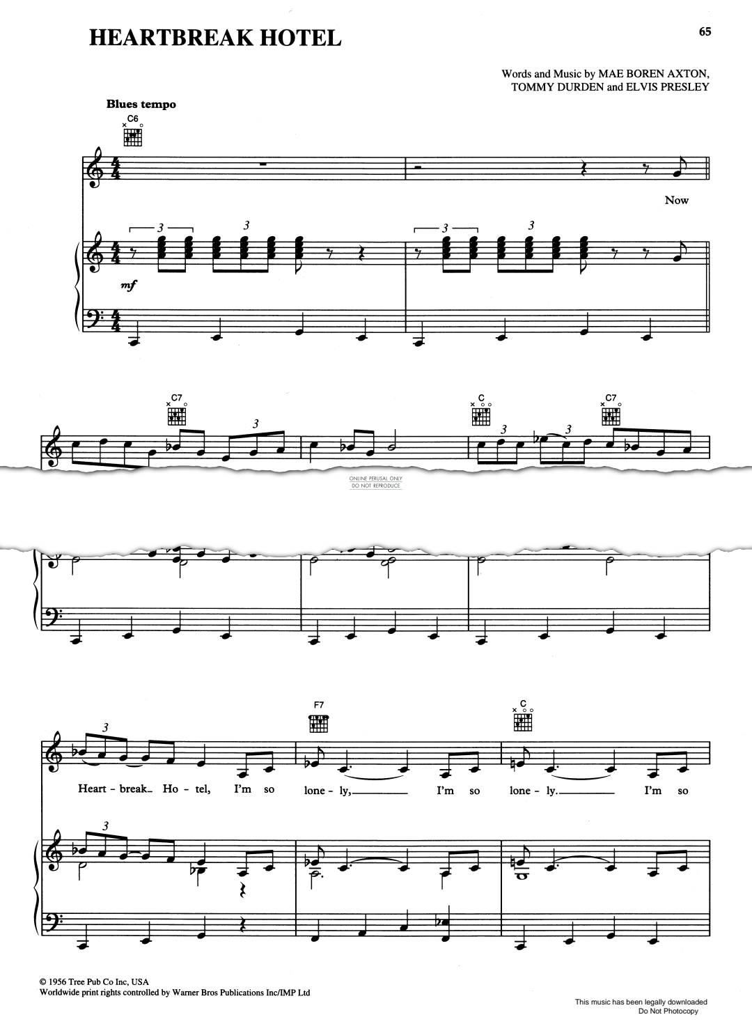 Product gallery: Page 1 of 1 Heartbreak Hotel, Elvis Presley