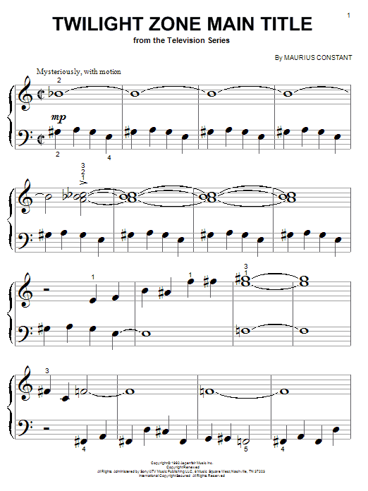 Product gallery: Page 1 of 1 Twilight Zone Main Title, Marius Constant