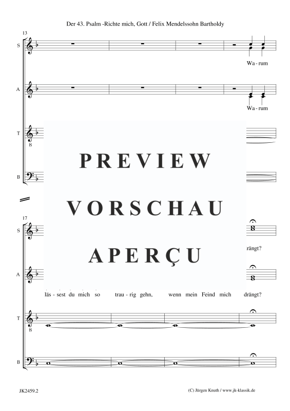 Produktgalerie: Seite 13 von 21 Richte mich , Gott op. 78, Nr. 2, , Gemischter Chor 8-stimmig SSAATTBB