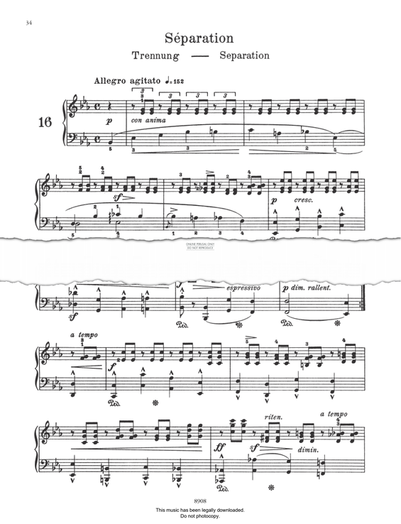 Produktbild zu: Séparation (Op. 109 No. 16)