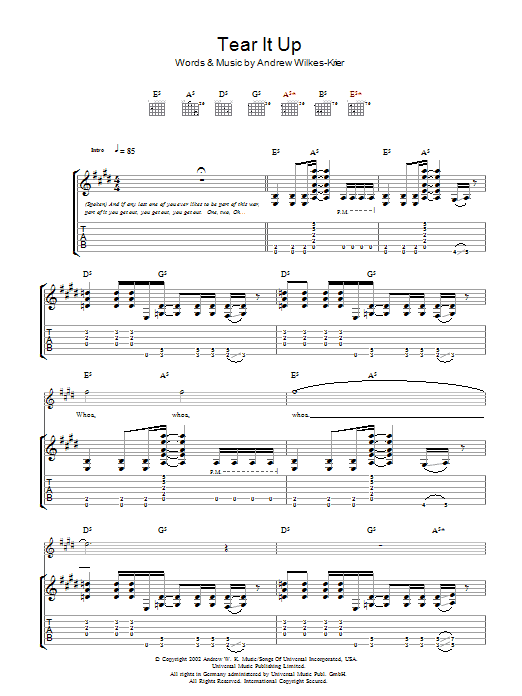 Produktgalerie: Seite 1 von 1 Tear It Up, Andrew W.K., Gitarre