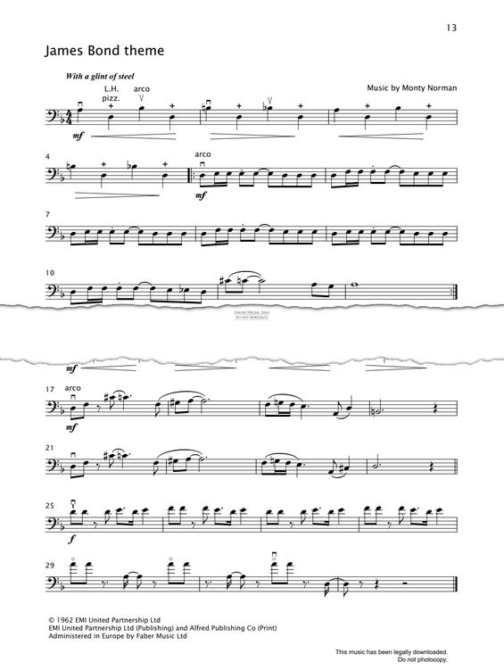 Produktgalerie: Seite 1 von 1 James Bond Theme, Monty Norman, Violoncello