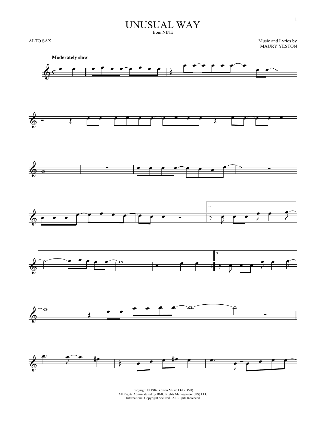 Product gallery: Page 1 of 1 Unusual Way, Maury Yeston