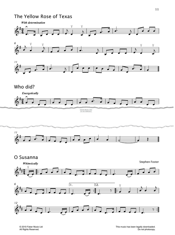 Produktgalerie: Seite 1 von 1 Oh, Susanna, Stephen Foster, Violine